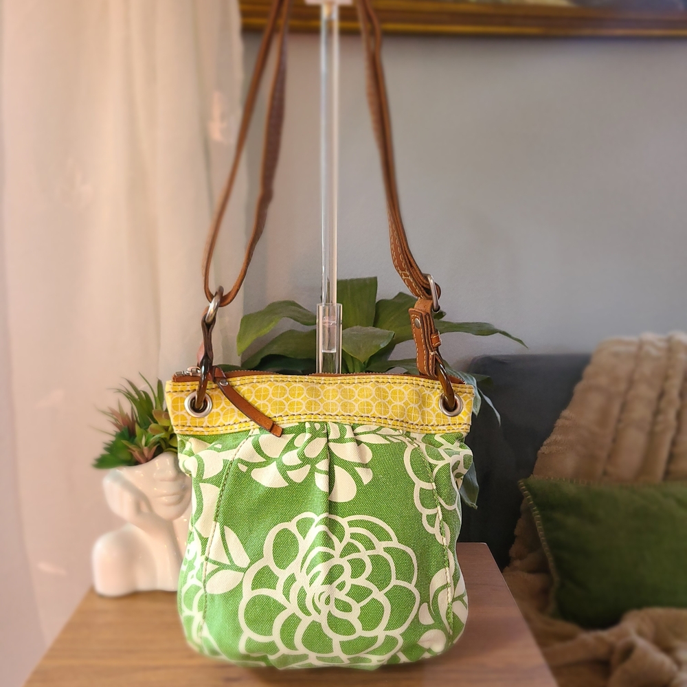 Fossil Floral Canvas Crossbody